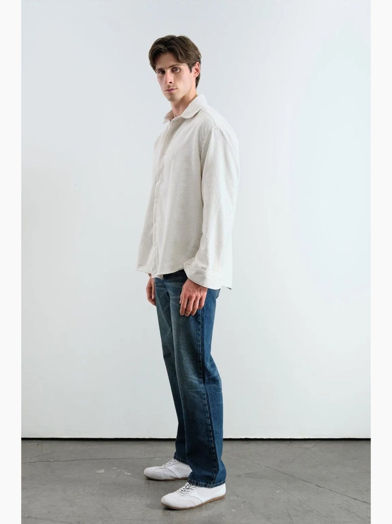 Camisa oversized em veludo giesto Branco - Kiabi