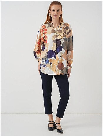 Camisa oversized floral com botões bdart