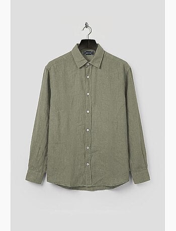 Camisa oversized masculina de algodão com mistura de linho giesto
