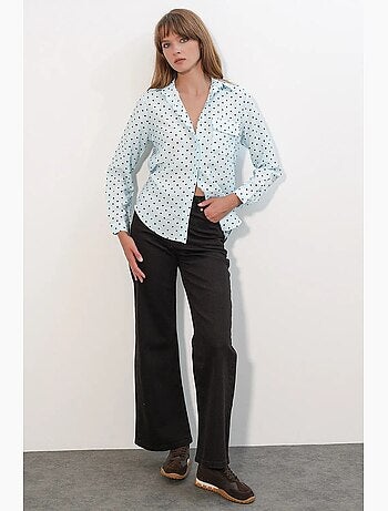 Camisa oversized tecida com bolinhas bdart