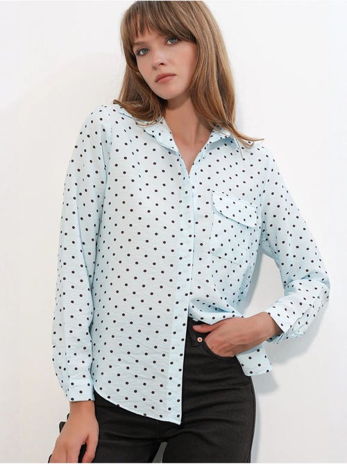 Camisa oversized tecida com bolinhas bdart - Kiabi