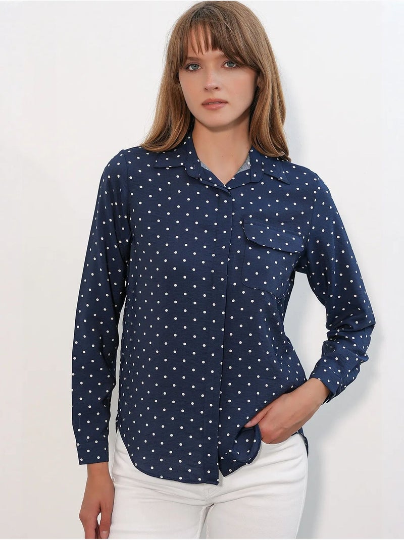 Camisa oversized tecida com bolinhas bdart Azul-marinho - Kiabi