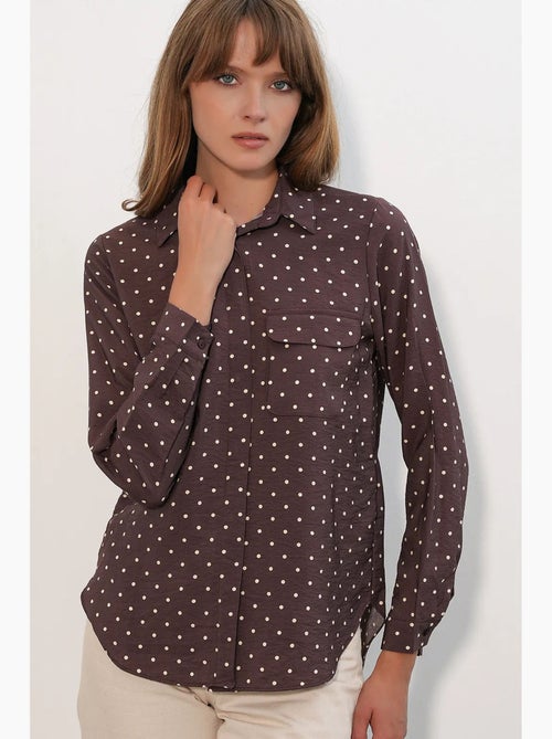 Camisa oversized tecida com bolinhas bdart - Kiabi