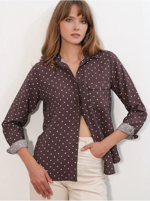 Camisa oversized tecida com bolinhas bdart - Kiabi