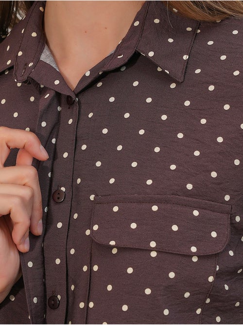 Camisa oversized tecida com bolinhas bdart - Kiabi