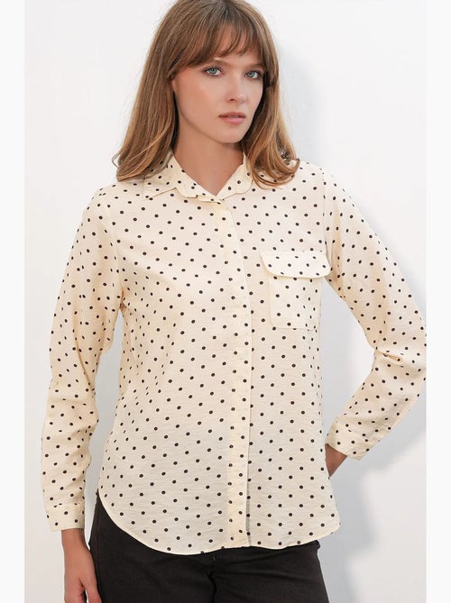Camisa oversized tecida com bolinhas bdart - Kiabi Camisa oversized tecida com bolinhas bdart - Kiabi