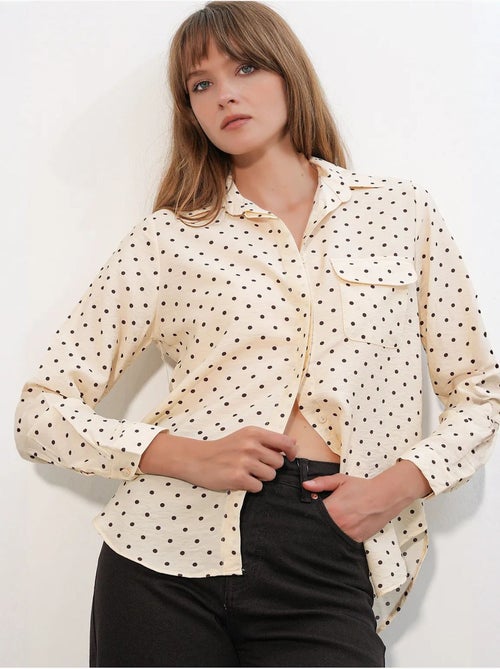 Camisa oversized tecida com bolinhas bdart - Kiabi Camisa oversized tecida com bolinhas bdart - Kiabi