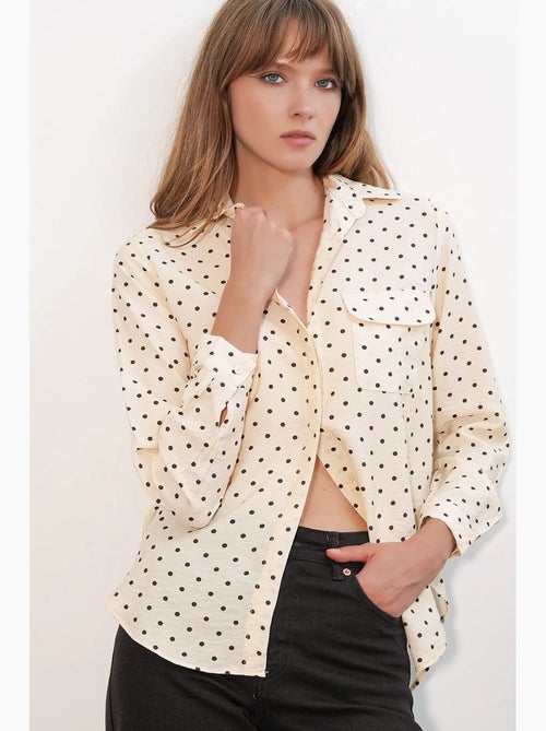 Camisa oversized tecida com bolinhas bdart - Kiabi Camisa oversized tecida com bolinhas bdart - Kiabi