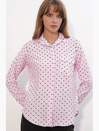 Camisa oversized tecida com bolinhas bdart