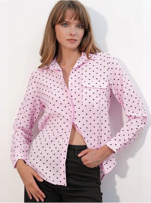 Camisa oversized tecida com bolinhas bdart - Kiabi