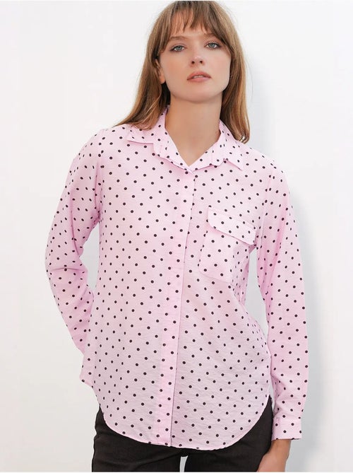 Camisa oversized tecida com bolinhas bdart - Kiabi