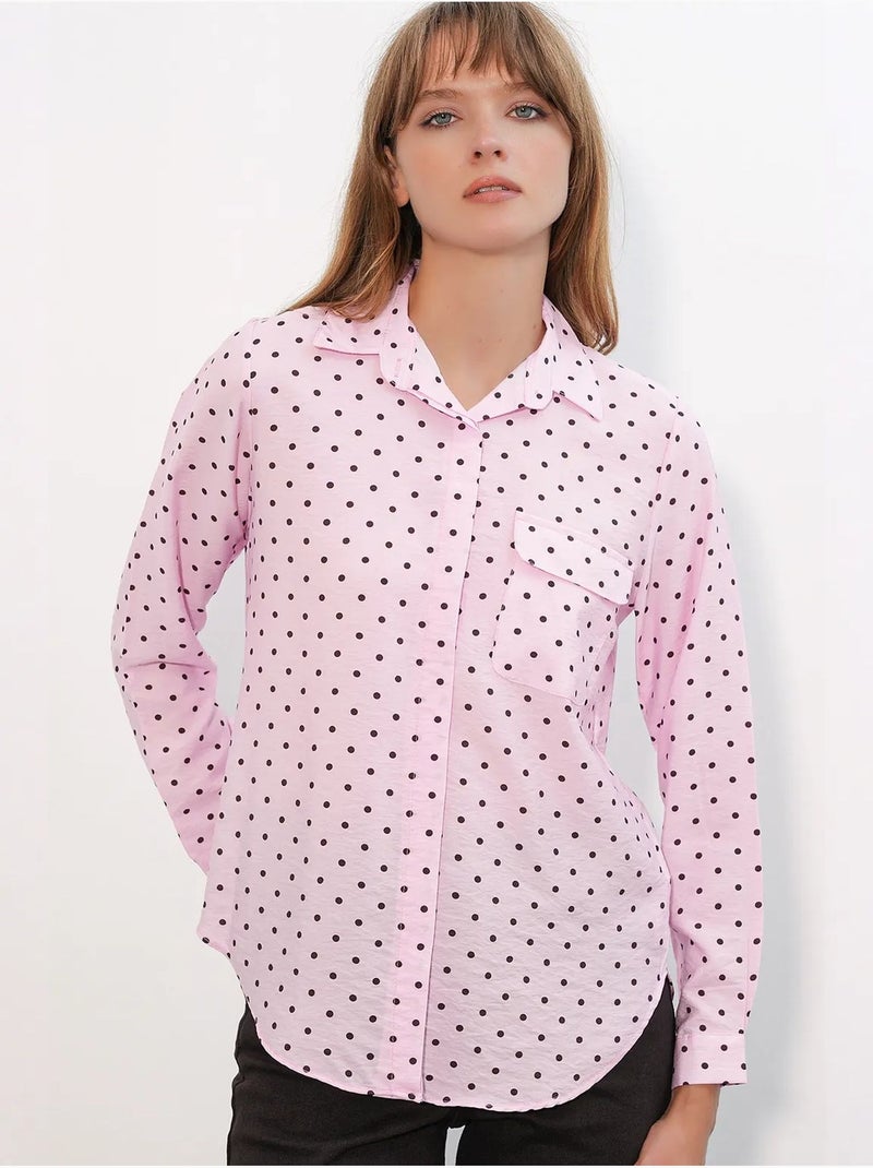Camisa oversized tecida com bolinhas bdart Rosa-claro - Kiabi