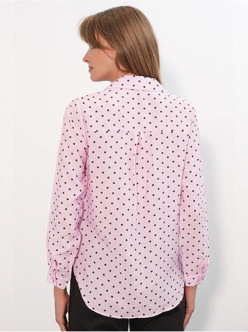 Camisa oversized tecida com bolinhas bdart Rosa-claro - Kiabi