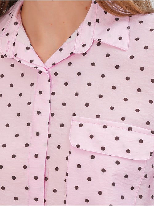 Camisa oversized tecida com bolinhas bdart - Kiabi
