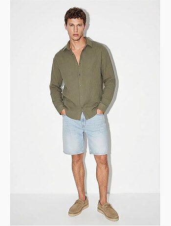 Camisa oversized texturizada com abotoamento frontal lucci