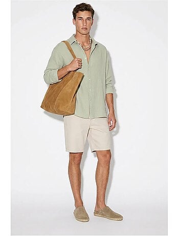 Camisa oversized texturizada com abotoamento frontal lucci