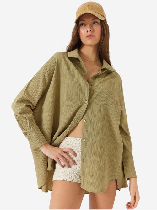 Camisa oversized texturizada lucci - Kiabi Camisa oversized texturizada lucci - Kiabi