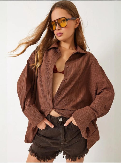 Camisa oversized texturizada lucci - Kiabi Camisa oversized texturizada lucci - Kiabi