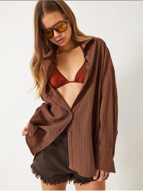 Camisa oversized texturizada lucci - Kiabi Camisa oversized texturizada lucci - Kiabi