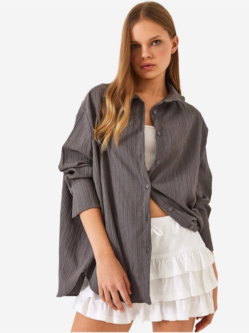 Camisa oversized texturizada lucci - Kiabi Camisa oversized texturizada lucci - Kiabi