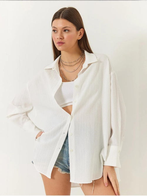 Camisa oversized texturizada lucci - Kiabi Camisa oversized texturizada lucci - Kiabi