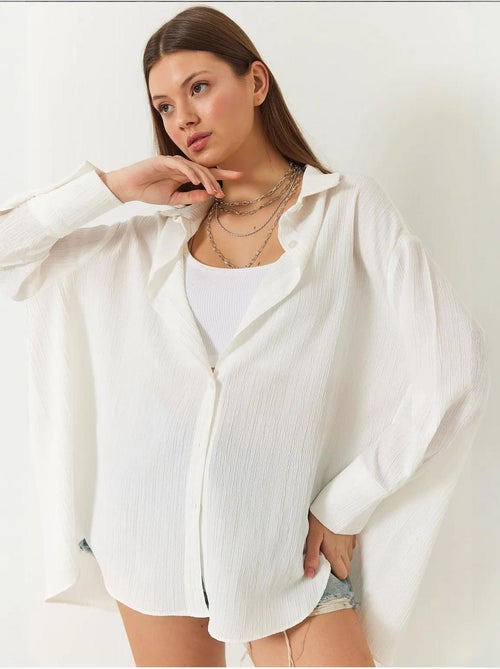 Camisa oversized texturizada lucci - Kiabi Camisa oversized texturizada lucci - Kiabi