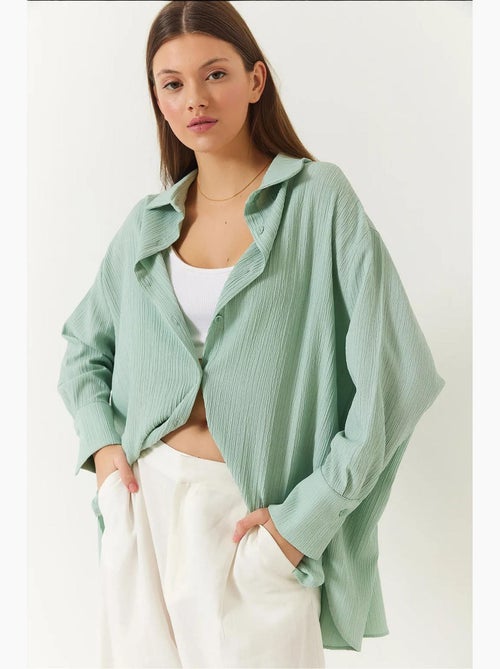 Camisa oversized texturizada lucci - Kiabi Camisa oversized texturizada lucci - Kiabi