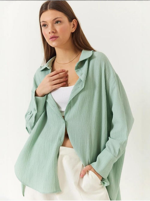 Camisa oversized texturizada lucci - Kiabi Camisa oversized texturizada lucci - Kiabi