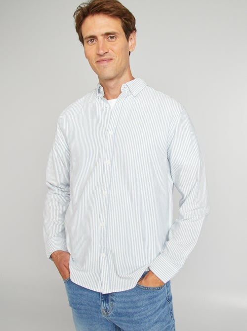 Camisa oxford às riscas - Kiabi