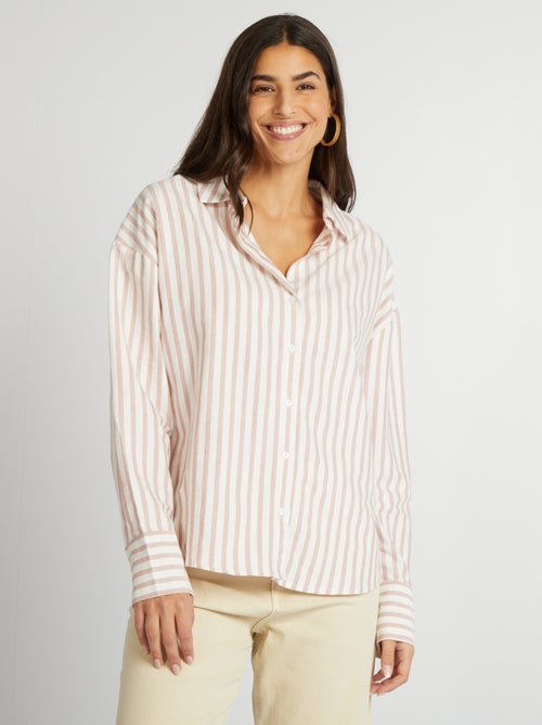 Camisa oxford às riscas - Kiabi