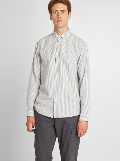 Camisa oxford às riscas - Kiabi