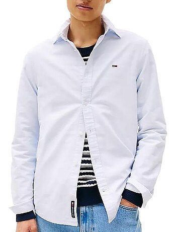 Camisa oxford azul claro tommy hilfiger para homem