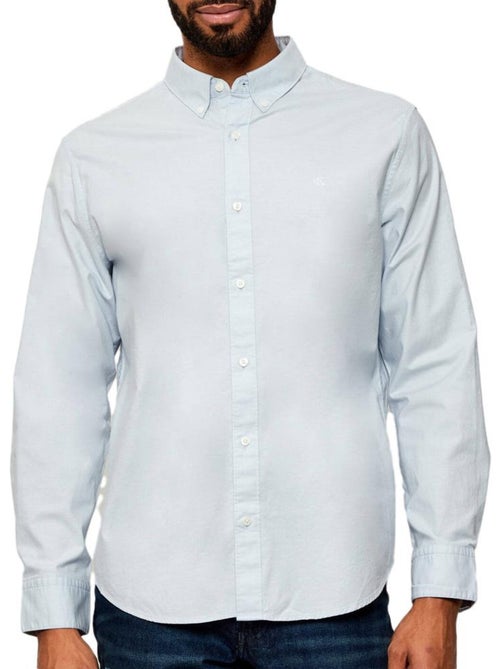 Camisa Oxford Azul para Homem Calvin Klein Jeans - Kiabi Camisa Oxford Azul para Homem Calvin Klein Jeans - Kiabi