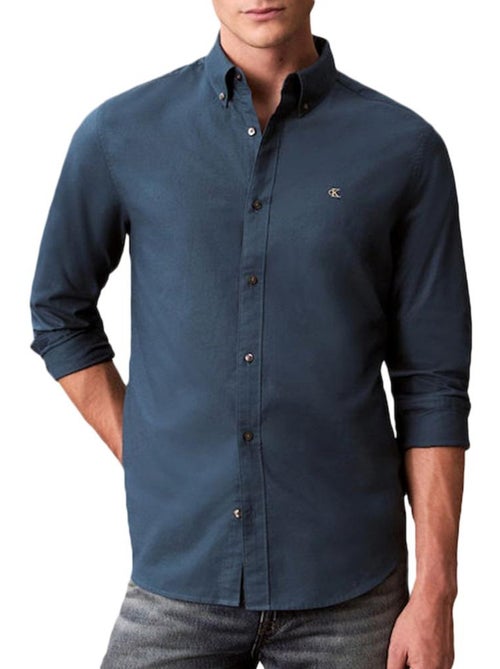 Camisa Oxford Azul Teal Calvin Klein Jeans para Homem - Kiabi Camisa Oxford Azul Teal Calvin Klein Jeans para Homem - Kiabi
