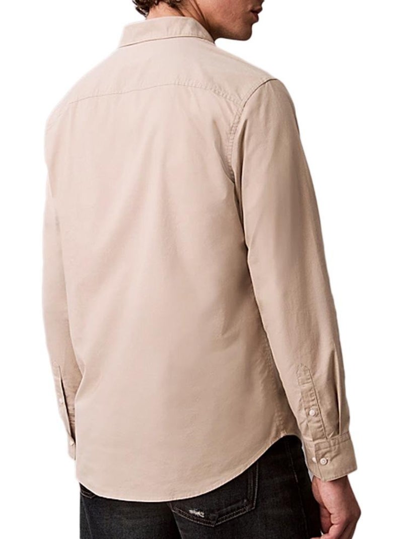 Camisa Oxford Bege Calvin Klein Jeans para Homem Bege - Kiabi