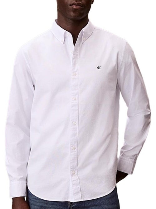 Camisa Oxford Branca Calvin Klein Jeans para Homem - Kiabi Camisa Oxford Branca Calvin Klein Jeans para Homem - Kiabi