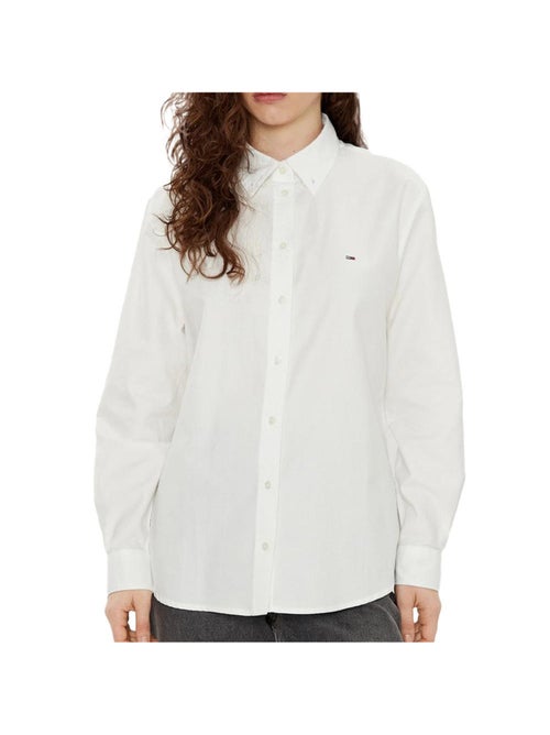 Camisa Oxford Branca Tommy Hilfiger para Mulher - Kiabi Camisa Oxford Branca Tommy Hilfiger para Mulher - Kiabi