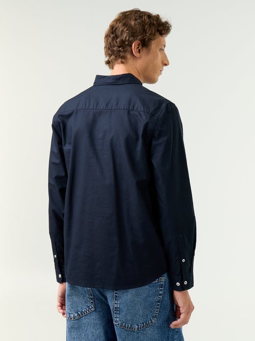Camisa oxford com abertura abotoada - Kiabi Camisa oxford com abertura abotoada - Kiabi