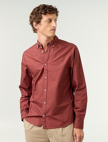 Camisa oxford com abertura abotoada