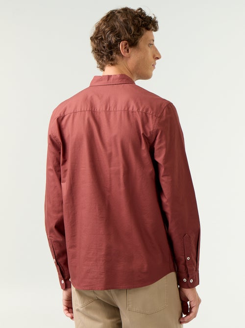 Camisa oxford com abertura abotoada - Kiabi
