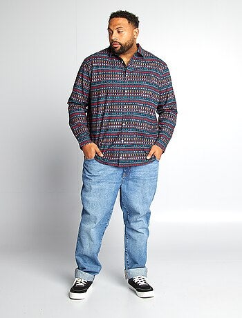Camisa oxford com estampado 'Natal'