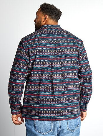 Camisa oxford com estampado 'Natal'