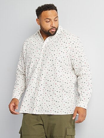 Camisa oxford com estampado 'Natal'