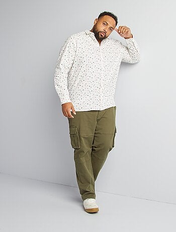 Camisa oxford com estampado 'Natal'