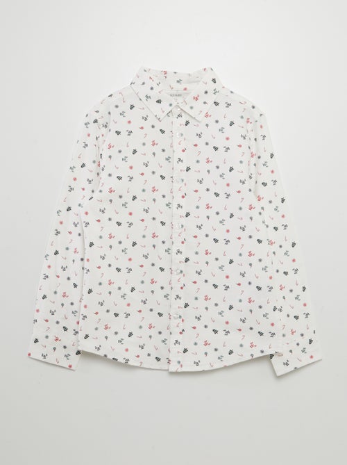 Camisa oxford com estampado 'Natal' - Kiabi