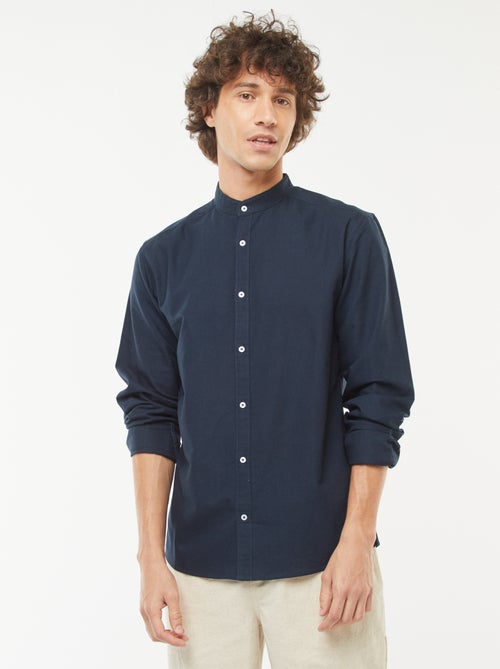Camisa Oxford com gola mao - Kiabi