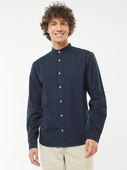 Camisa Oxford com gola mao - Kiabi