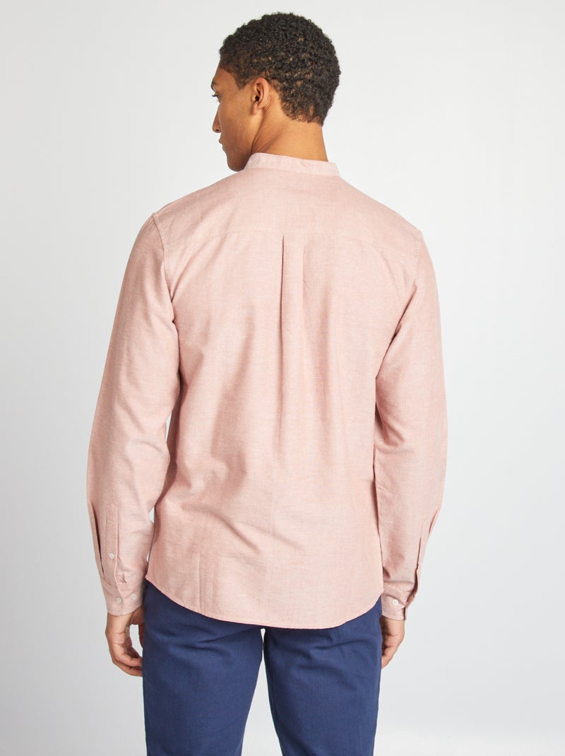 Camisa Oxford com gola mao ROSA - Kiabi
