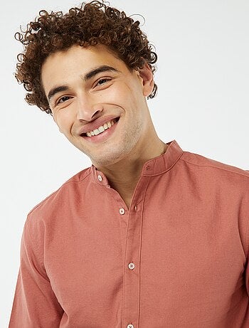 Camisa Oxford com gola mao