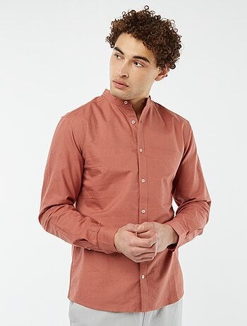 Camisa Oxford com gola mao